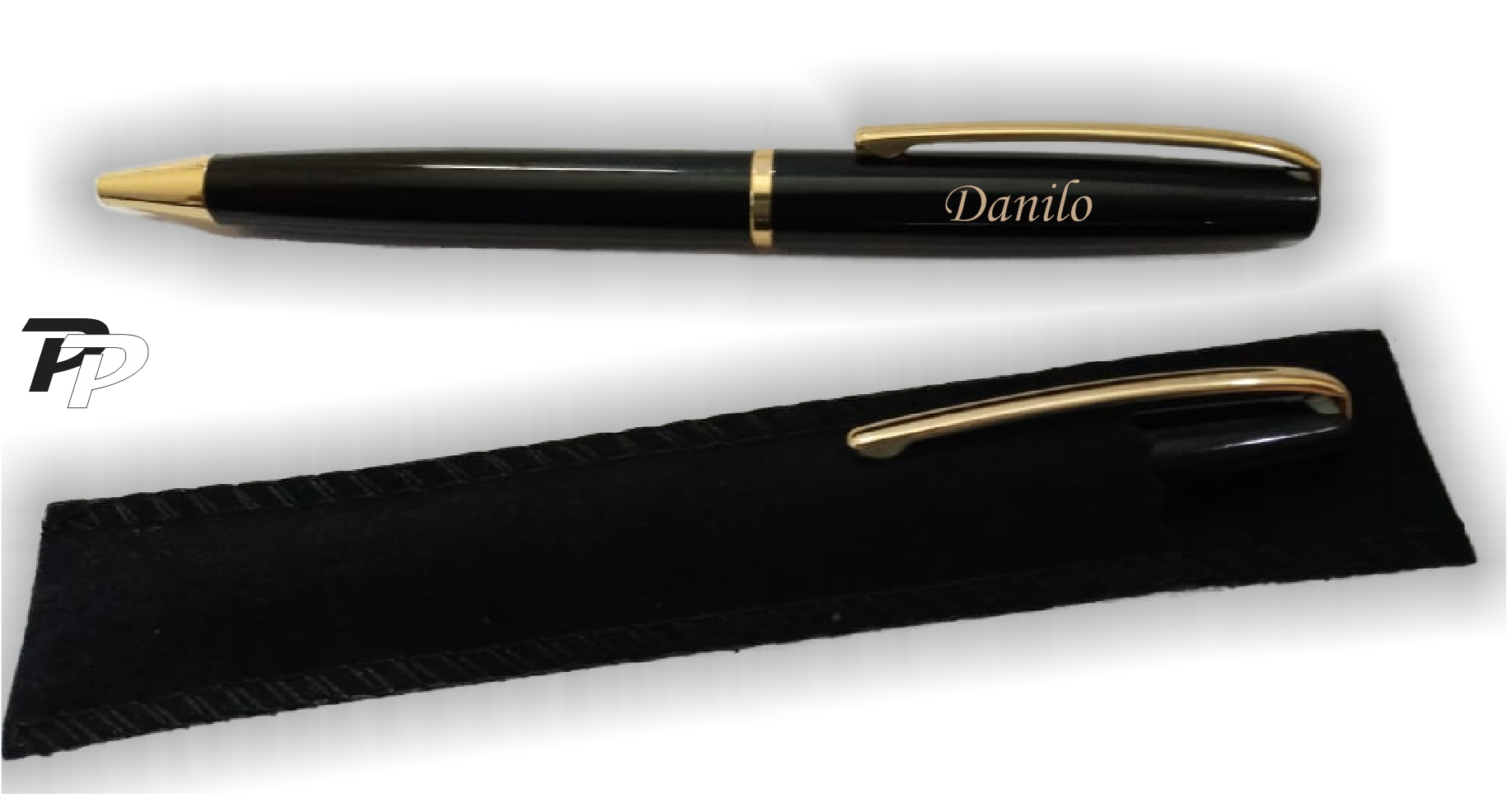 Caneta de metal personalizada com veludo PRETA.jpg